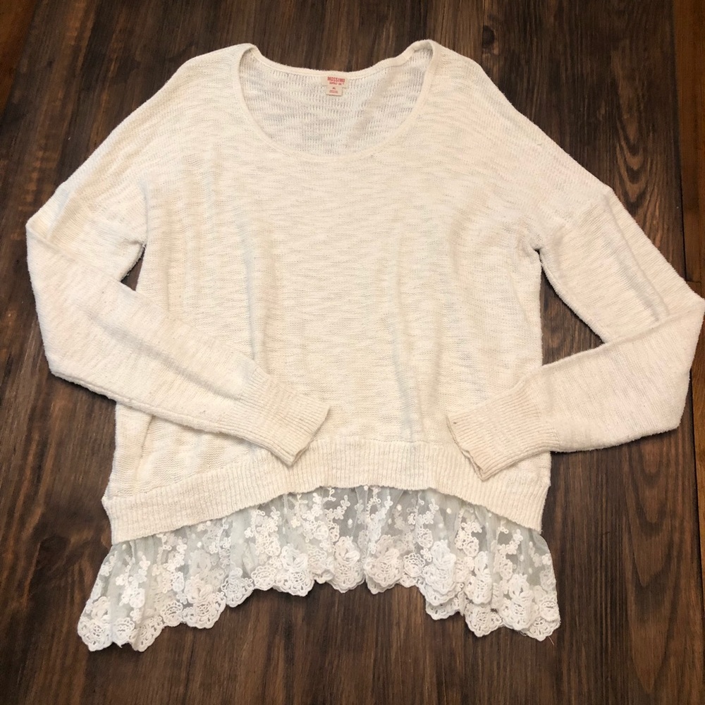 Mossimo sweater/lace detail XL